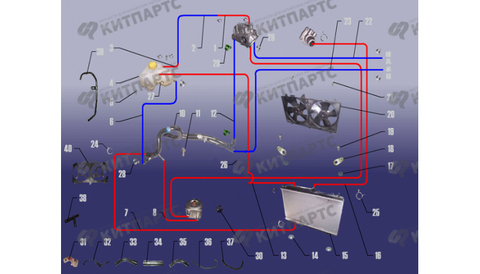 Система охлаждения двигателя Chery Fora (A21)